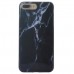 iPhone 7 Plus - TPU IMD Soft Full Case Printing Protective Cover Case - White Line Black Marble Pattern